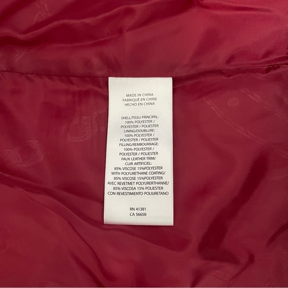 Lauren Ralph Lauren Quilted Hooded Jacket Chili Red & Brown Color - Duplicate - Picture 16 of 17